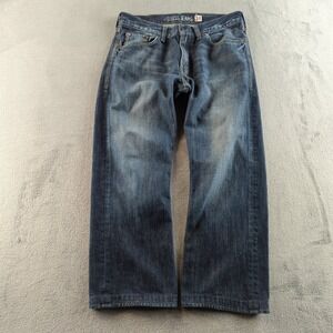 Vintage Guess Baggy Jeans 34x26 Blue Faded Straight Wide Grunge Skater Y2K